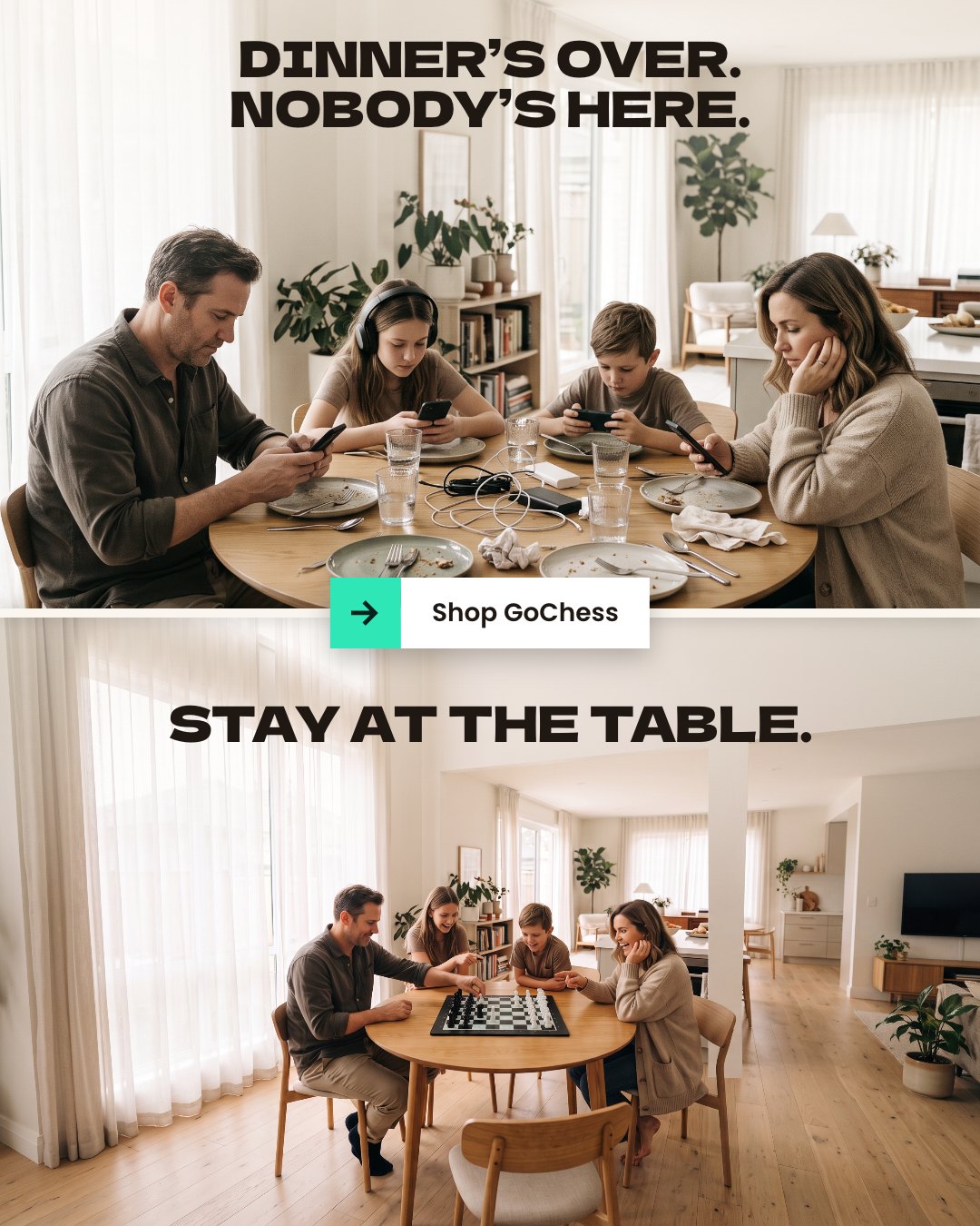 Stay at the table.