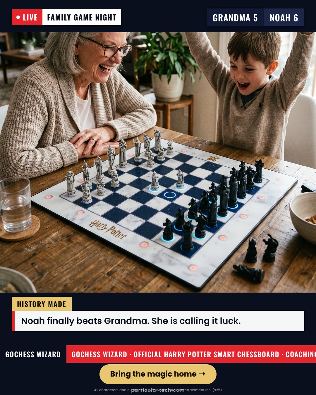 Noah finally beats Grandma. She is calling it luck.