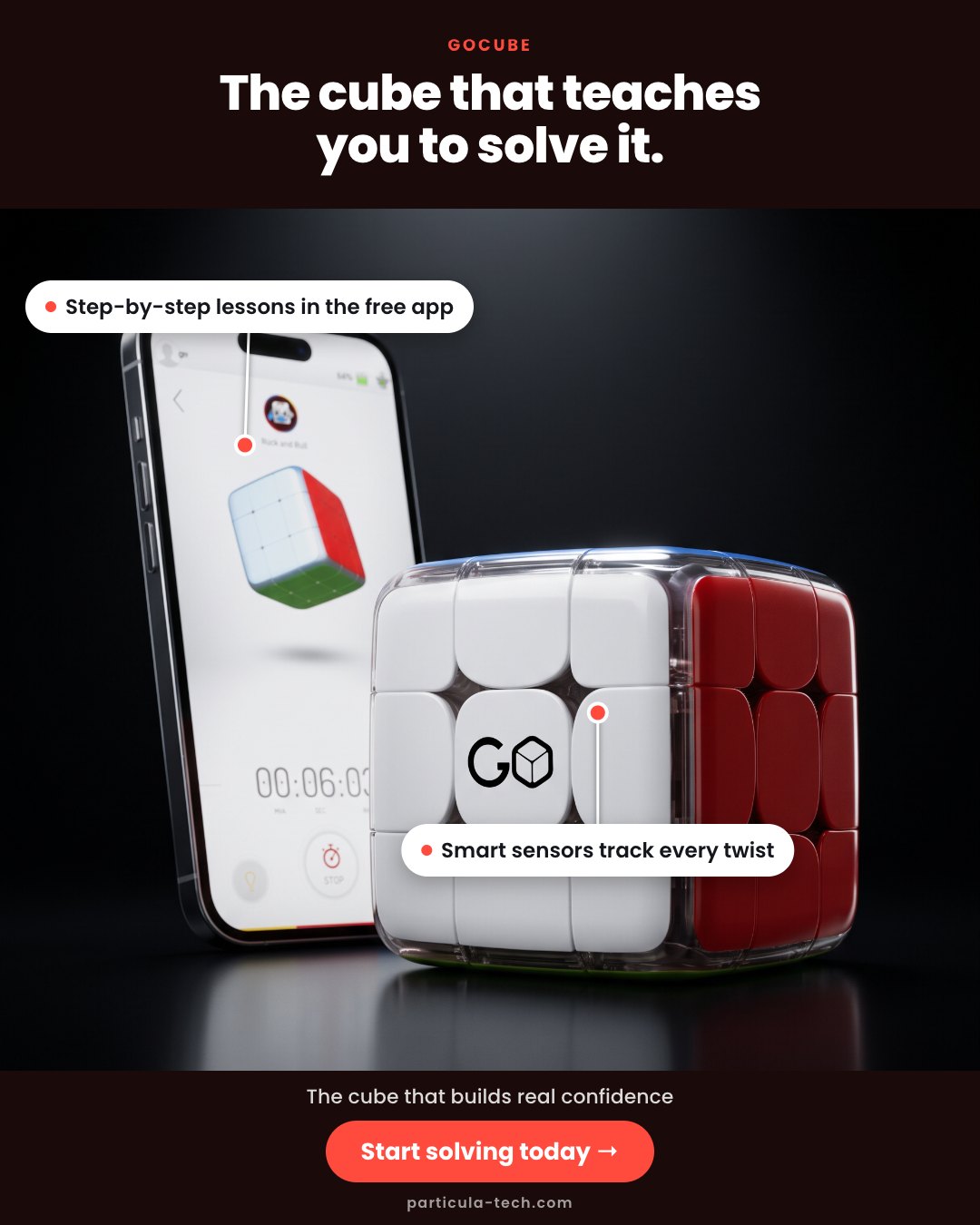 The cube that teaches you to solve it.