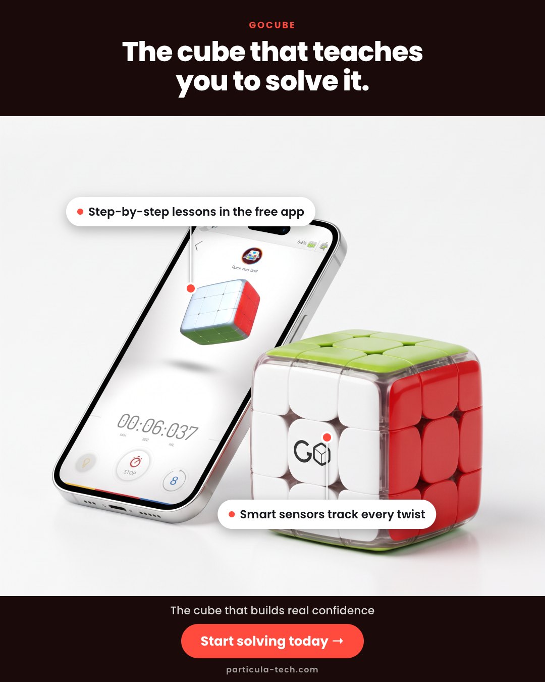 The cube that teaches you to solve it.