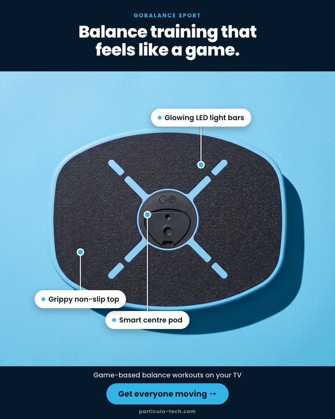 Balance training that feels like a game.