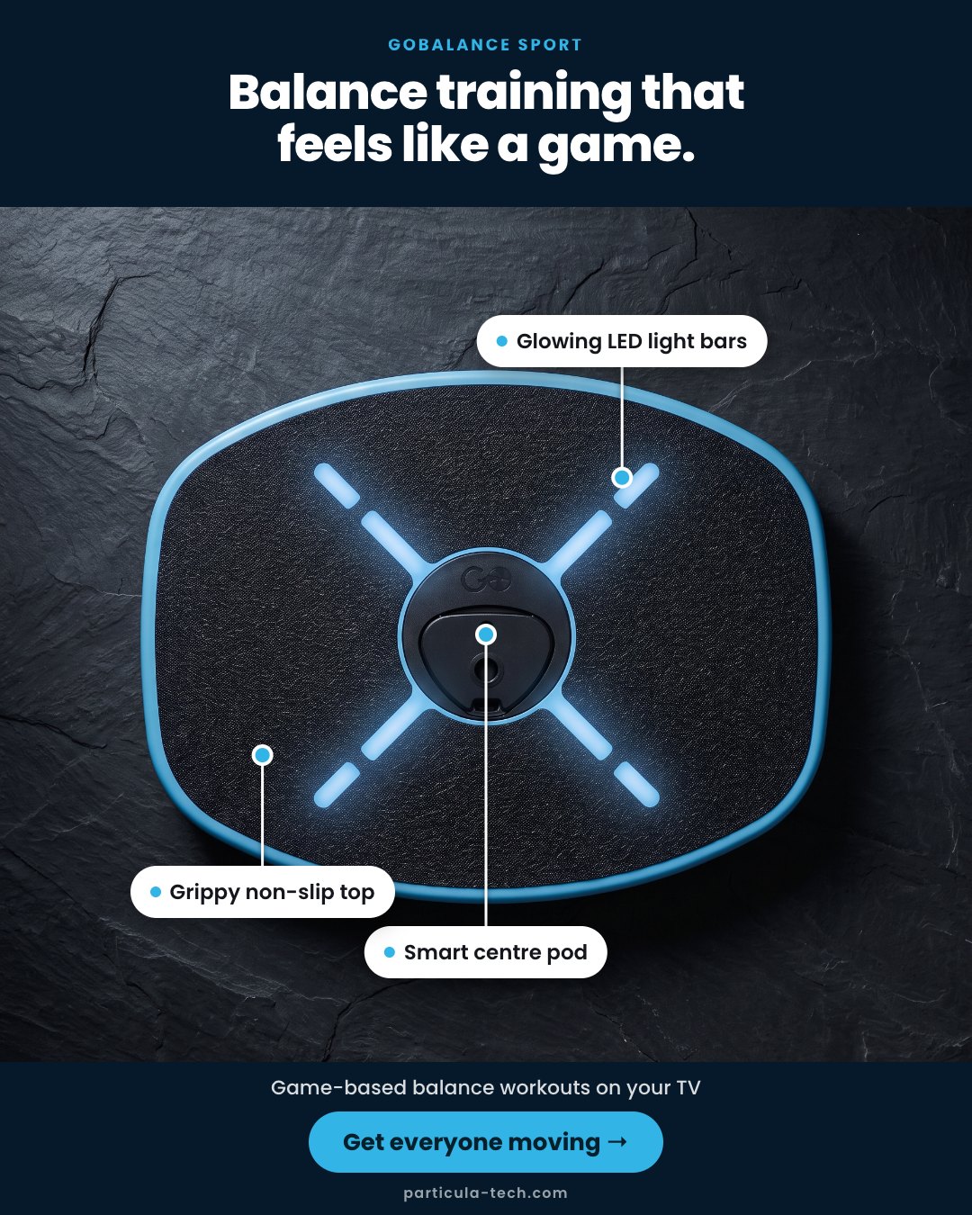 Balance training that feels like a game.