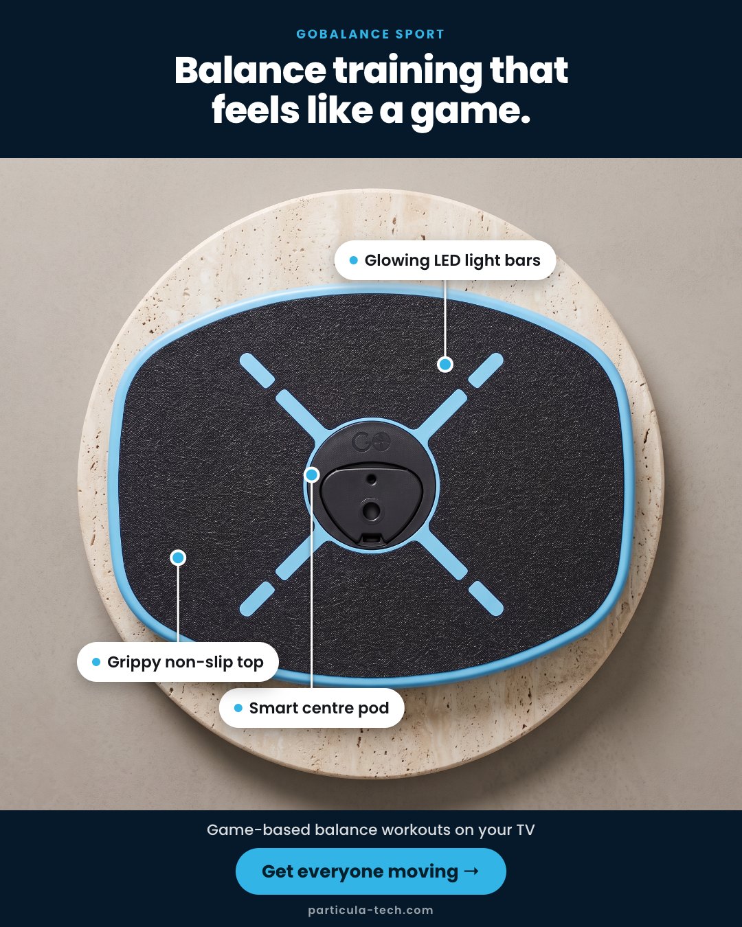 Balance training that feels like a game.