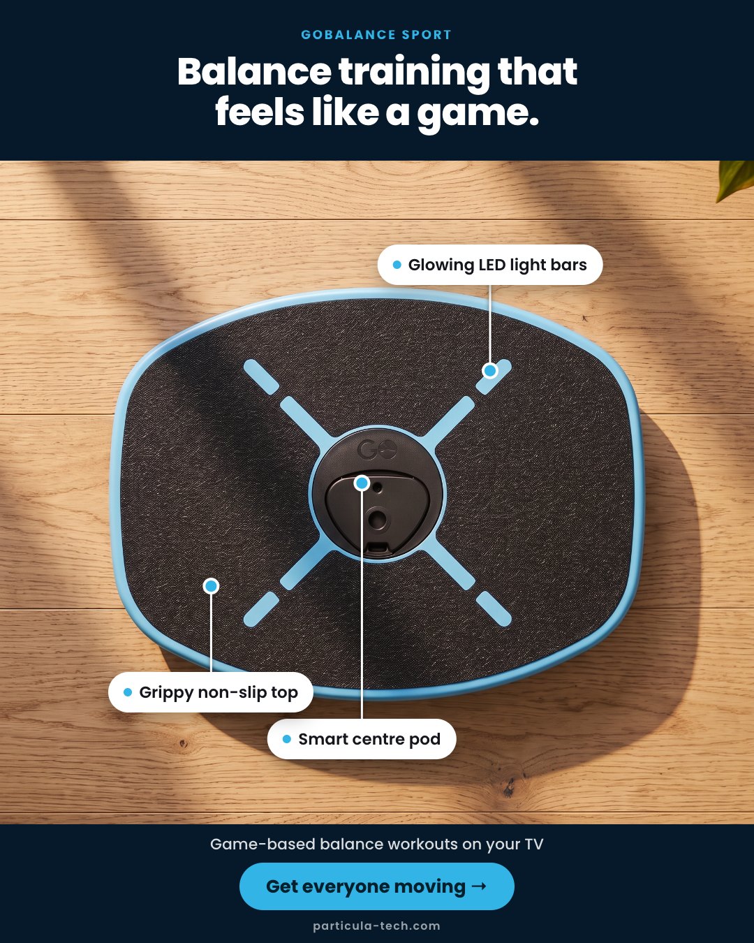 Balance training that feels like a game.