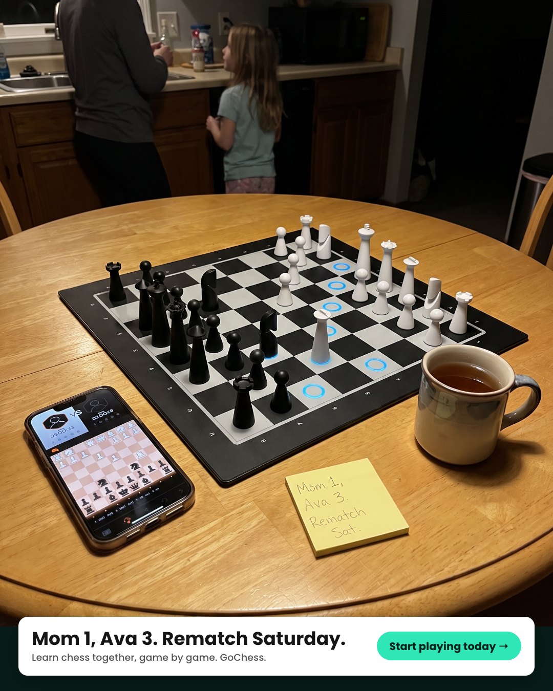 Mom 1, Ava 3. Rematch Saturday.