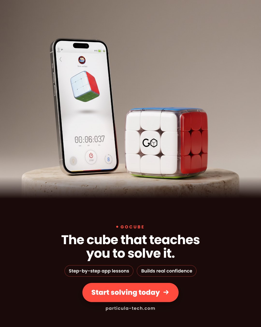 The cube that teaches you to solve it.