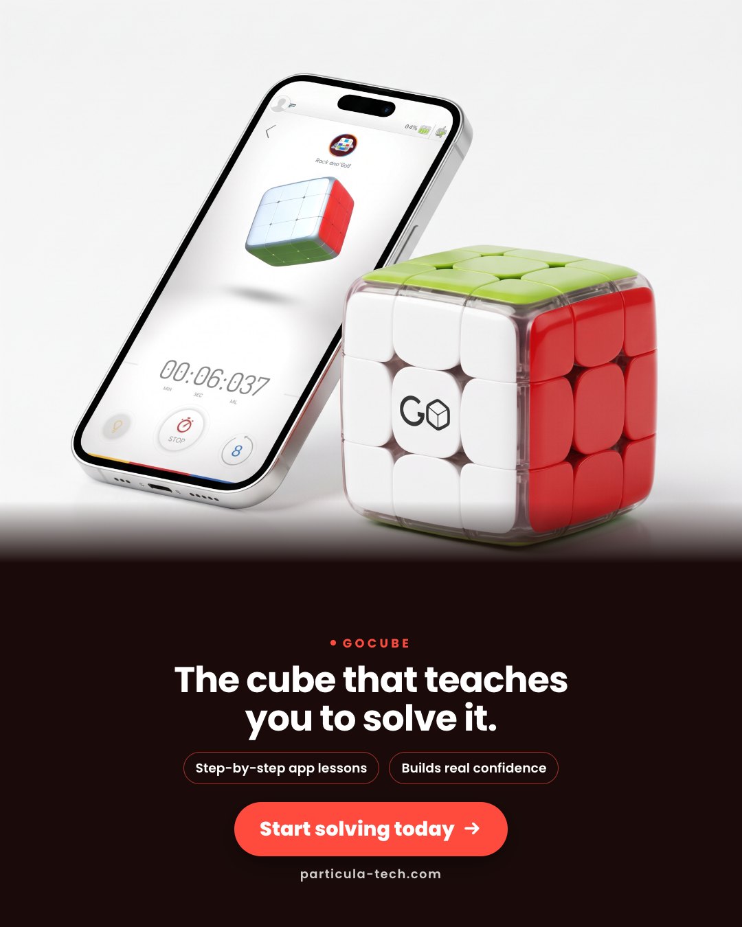 The cube that teaches you to solve it.