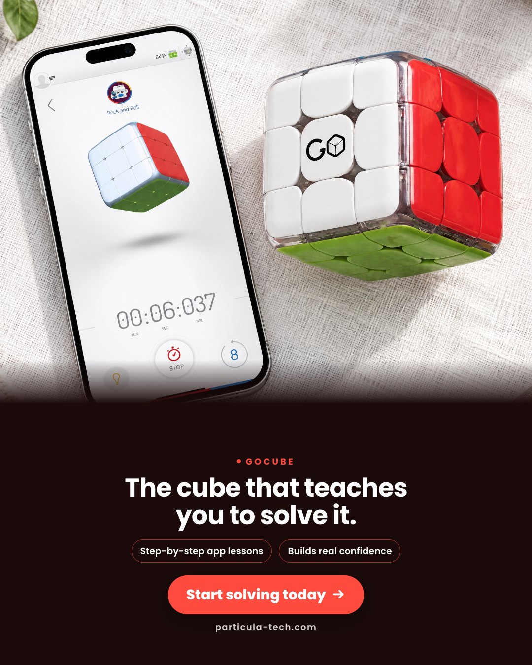 The cube that teaches you to solve it.