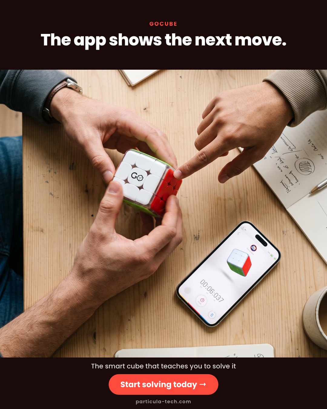 The app shows the next move.